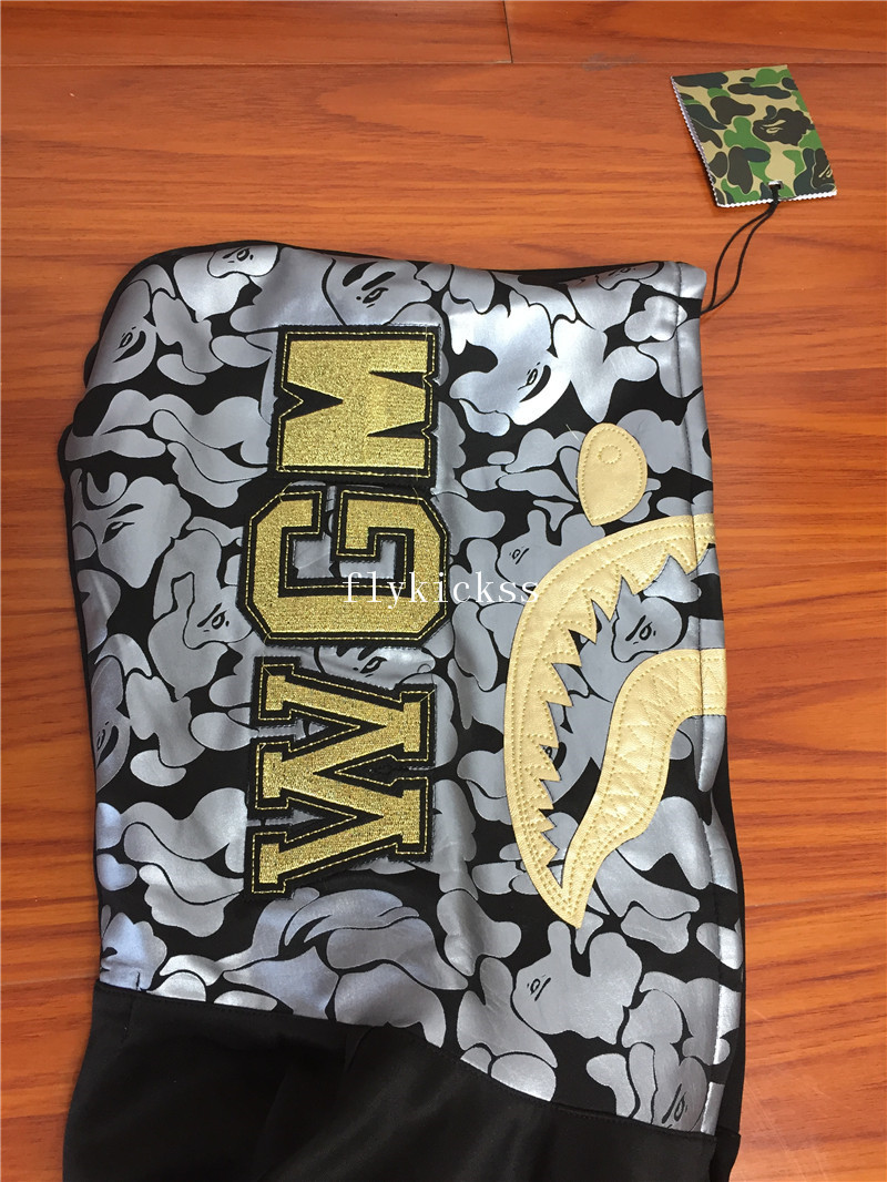 A Bathing Ape Premium BAPE Black Gold Shark Hoodie
